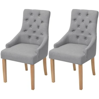 Image de vidaXL Chaises à manger lot de 2 gris clair tissu4101144