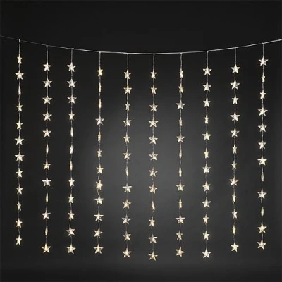 Afbeelding van Konstsmide Lichtgordijn sterren Binnen 230 V/50 Hz Energielabel: G (A G) 120 LED Warmwit (b x h) 140 cm