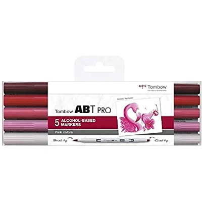 Afbeelding van Tombow ABT Pro markeerstift 5 stuk(s) Roze