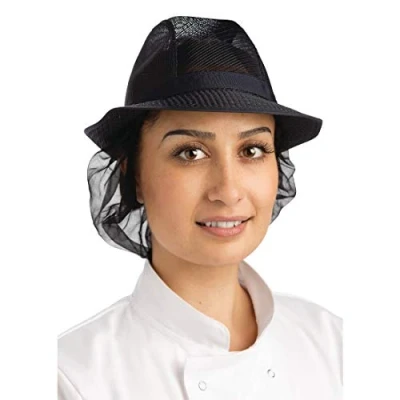 Afbeelding van Trilby hoed met haarnetje blauw M