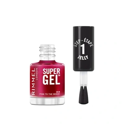 Afbeelding van Rimmel Super Gel Jelly Gloss, 014 Pink to the Berry, Vernis longue tenue, Application facile, Manucure effet gel, Résistant aux éclats Formule Clean 12 ml