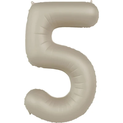 Afbeelding van Folat Folieballon Cijfer 5 Creamy Latte 86 cm