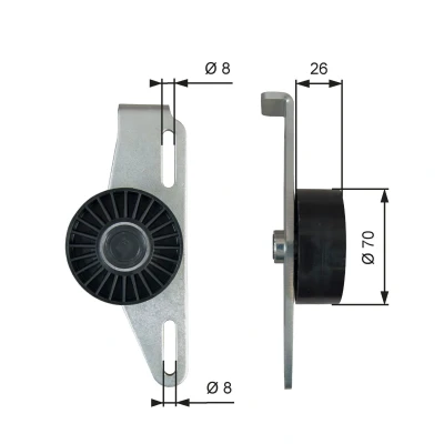 Afbeelding van Gates Spanrol (poly) V riem T39393
