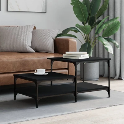 Afbeelding van Salontafel 100x50,5x45 cm bewerkt hout zwart