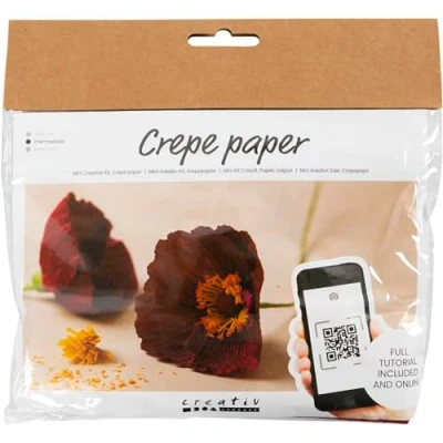 Afbeelding van Creatieve miniset crêpepapier, Klaprozen, Crêpe verhouding: 180%, 105 gr, 1 set