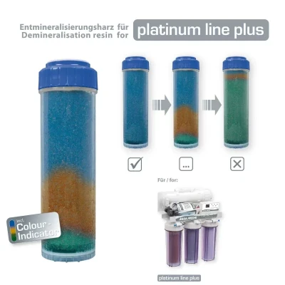 Afbeelding van Aqua Medic RO Resin Harspatroon voor Platinum Line Plus omgekeerde osmose systeem met kleurweergave