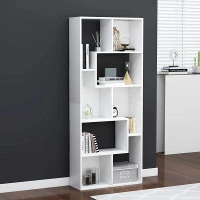 Afbeelding van Boekenkast 67x24x161 cm bewerkt hout wit