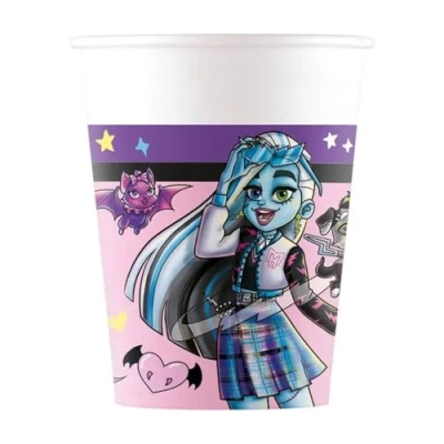 Afbeelding van ALMACENESADAN, Set van 8 Monsters High glazen karton (set 8) ideaal voor licentie feestjes en verjaardagen inhoud 220 ml