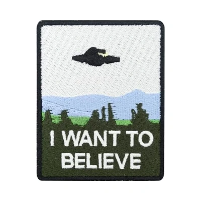 Afbeelding van Finally Home Klittenbandpatch I want to believe UFO&#039;s Klittenbandpatches, Alien Patches, Nasa Velcro Astronaut Badge, Ruimte Klittenband Patch