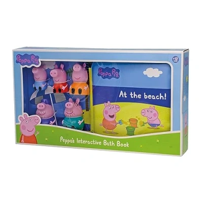 Afbeelding van Peppa Pig Badboekje Interactief Met 5 Speelfiguren Vingerpoppen en Boek voor in Bad