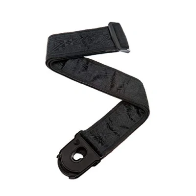 Image de D&#039;Addario 50PLB01 Sangle de guitare Planet Lock, Black Satin