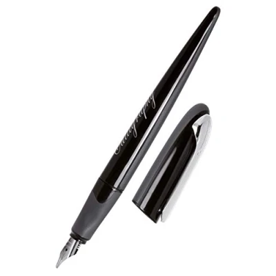 Afbeelding van ONLINE Kalligrafie vulpen, kalligrafiepen Air Black, lijndiktes 1,4 mm standaard inktpatronen of converter, incl. combipatroon blauw