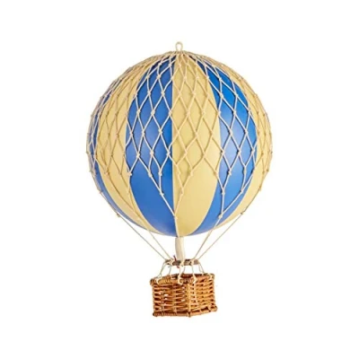 Afbeelding van Authentic Models Luchtballon Travels Light decoratie Kinderkamer Blauw Ø 18cm