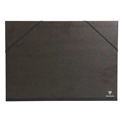 Afbeelding van Clairefontaine Ref 44800C Kraftmap A3+ formaat Sluiting door elastische banden, witte papieren voering, zuurvrij Geschikt voor het vervoer van kunstwerken Zwart