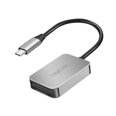 Afbeelding van LogiLink CR0050 Dual kaartlezer, USB C 3.2 Gen1 voor SD, SDHC, SDXC, microSD, MMC en RS kaarten tot 1 TB, aluminium