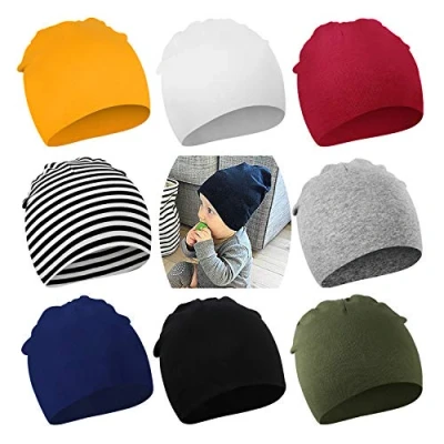 Afbeelding van DRESHOW 4 stuks babymuts voor pasgeborenen, zacht, schattig, gebreid, baby&#039;s, jongens, kinderen, mutsen