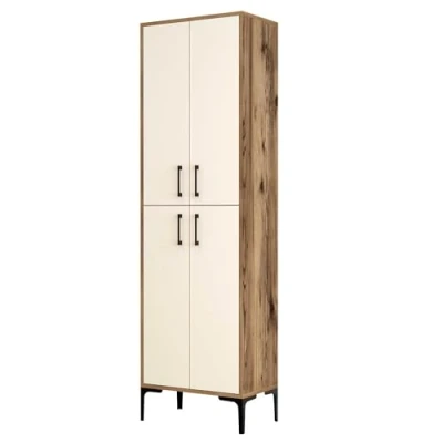 Afbeelding van Multifunctionele kast Woody Fashion 60 x 35 200 cm Walnut Cream