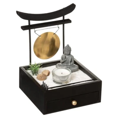 Afbeelding van Atmosphera Zen tuin hout zwart 16 x 20 cm
