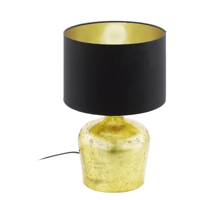 Afbeelding van EGLO Manalba Tafellamp 1 Lichts Ø250mm. Goud Zwart,