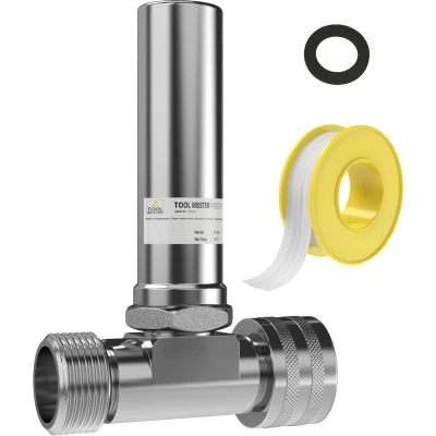 Afbeelding van Tool Meister WSD18 Waterslagdemper 3/4 Voor Wasmachine/Kraan/ed. met T stuk en Afdichtingstape Verchroomd