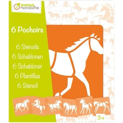 Image de Set de 6 pochoirs Chevaux Avenue Mandarine