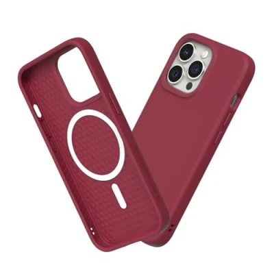Afbeelding van RHINOSHIELD Hoesje compatibel met [iPhone 13 Pro Max] SolidSuit Magsafe dunne hoes schokabsorberende technologie en premium matte afwerking bordeauxrood