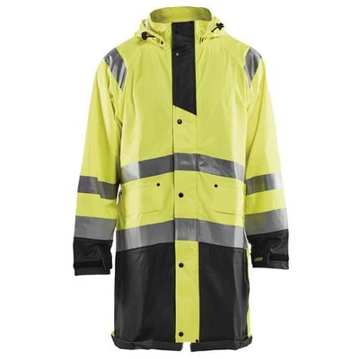 Image de Veste de pluie haute visibilité niveau 1 jaune fluorescent/noir