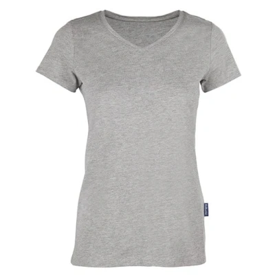 Afbeelding van Damesshirt &#039;Luxury V Neck Tee&#039; met korte mouwen Grey Melange XS