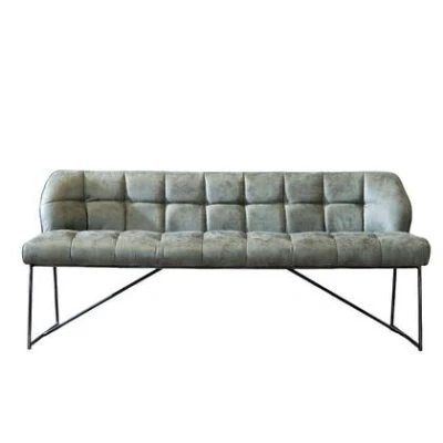 Afbeelding van Bronx71® Eetkamerbank Abel olijfgroen microvezel 155 cm eettafelbank eetbank