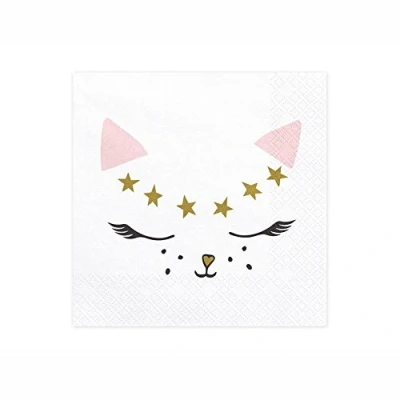 Afbeelding van PARTYDECO 20 papieren witte kat servetten