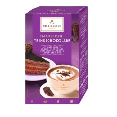 Afbeelding van Niederegger Instant Drink Chocolade Amandelen, Cacaopoeder, 10 zakjes à 25 g, 250 g