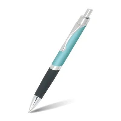 Afbeelding van ONLINE Sporty Magic Blue balpen, aluminium, intrekbaar, internationale grote vulling met documentecht zwart lettertype, metalen clip