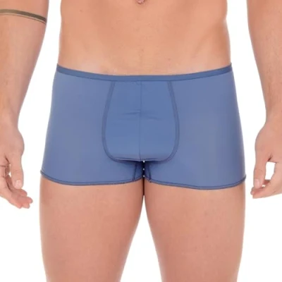 Afbeelding van HOM Plumes trunk (1 pack) heren boxer microfiber kort midden blauw Maat: XXL