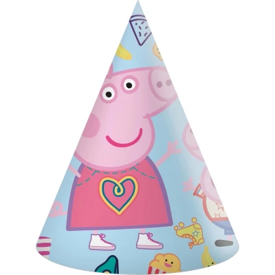Afbeelding van Procos Feesthoedjes Peppa Pig Karton Lichtblauw 6 Stuks