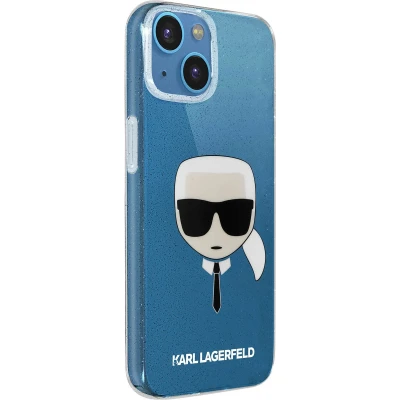 Afbeelding van Glitter Karl Lagerfeld Geschikt voor Apple iPhone 13 Mini hoesje met transparant pictogram