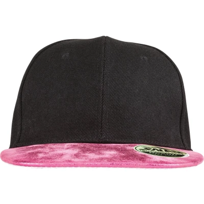 Afbeelding van Result Bronx Glitter Flat Peak Snapback Cap RC087X Black / Pink