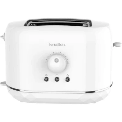 Image de Grille Pain Terraillon 15352 Diamant Blanc 2 Fentes 13 Cm 6 Niveaux Puissance Réchauffe Viennoiserie