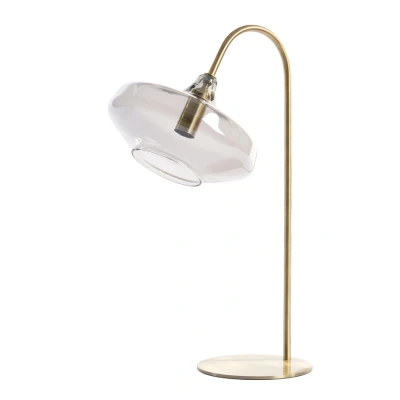 Afbeelding van Solna tafellamp antiek brons/smoke glas