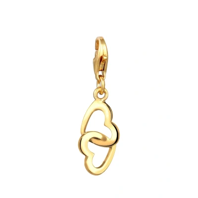 Afbeelding van Elli Double Heart Connection Hanger goldcoloured, Dames, Maat: One Size, Gold coloured