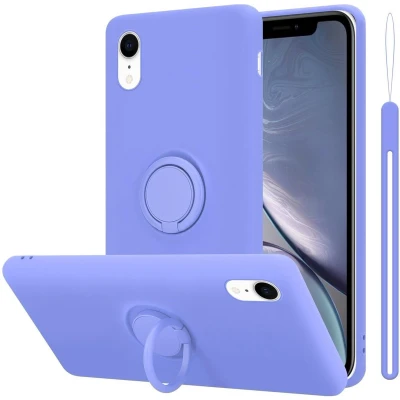 Afbeelding van Cadorabo Hoesje geschikt voor Apple iPhone XR in LIQUID LICHT PAARS Beschermhoes van flexibel TPU silicone Case Cover met ring