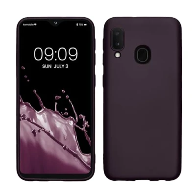 Afbeelding van kwmobile telefoonhoesje geschikt voor Samsung Galaxy A20e Hoesje smartphone Back cover in metallic braam