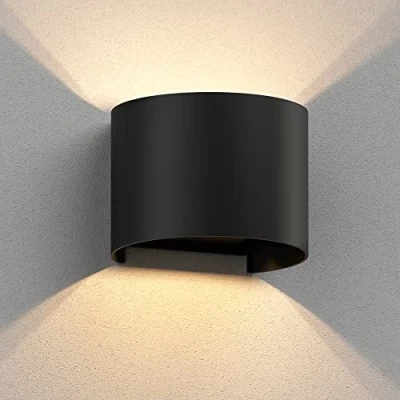 Afbeelding van ledscom.de RUNEL wandlamp voor buiten, IP65, up and downlight, mat zwart, rond, 1x G9 max. 10 W, buitenlamp, wandlamp, wandverlichting,