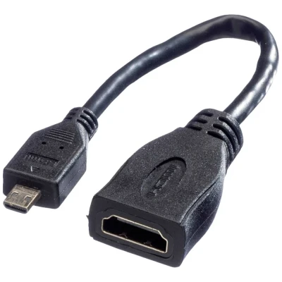 Afbeelding van VALUE HDMI High Speed Kabel met Ethernet, F Micro M, 0,15 m