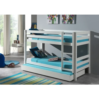 Afbeelding van LUCEVI Pino Stapelbed H140CM + Rolbed Ladder Wit 90x200 cm