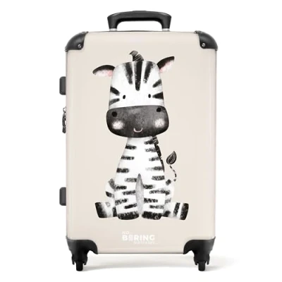Afbeelding van NoBoringSuitcases.com® Baby koffer zebra Trolley groot 20 kg bagage