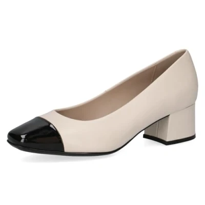 Afbeelding van Caprice Dames 9 22305 42 Damespumps, Zwart gebroken wit