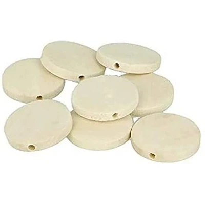 Afbeelding van Artemio 18 platte houten kralen, 25 mm