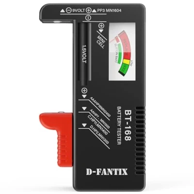 Afbeelding van D FantiX Universele batterijtester, batterijspanningsregelaar voor AA AAA C 9 V sleutelbatterijen 1,5 (model: BT 168)
