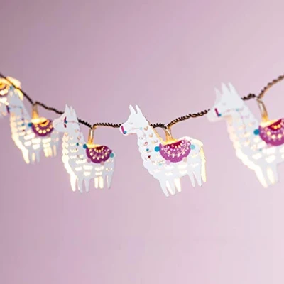 Afbeelding van Lights4fun Lichtsnoer voor kinderen, lamas, 10 micro leds, warm wit