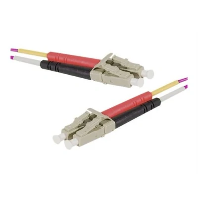 Image de exertis Connect Cordon de raccordement LC/UPC multimode (M) pour 2 m fibre optique duplex 50 / 125 microns OM4 violet